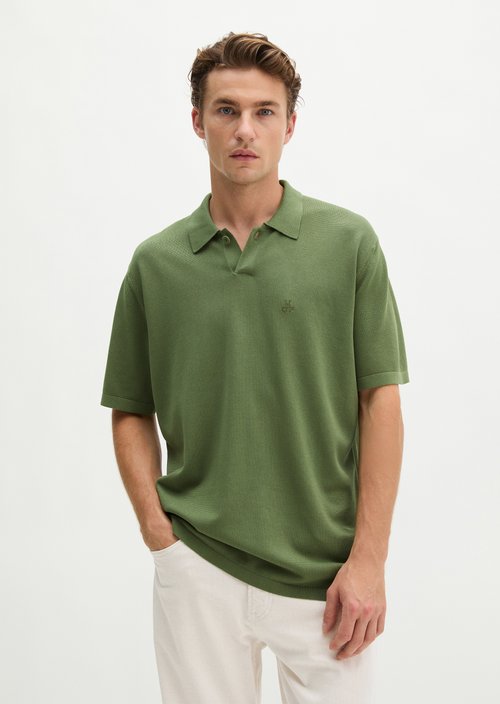 Regular knit polo shirt — Sage Green