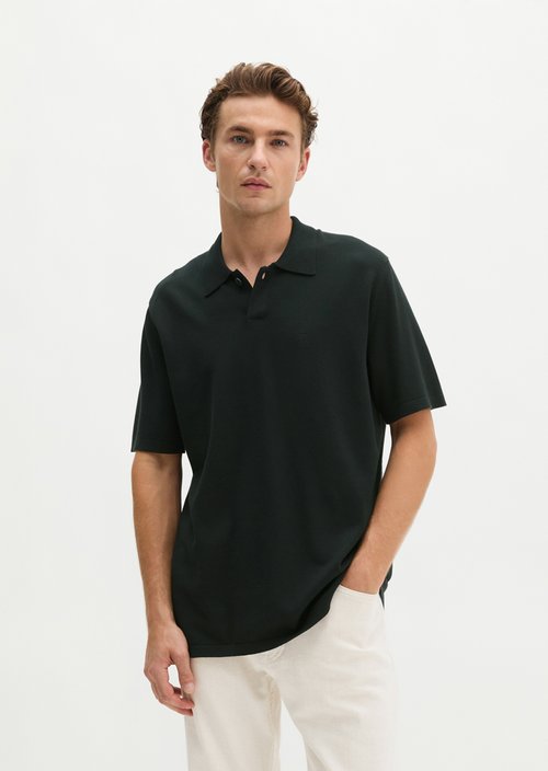 Regular knit polo shirt — Dark Navy