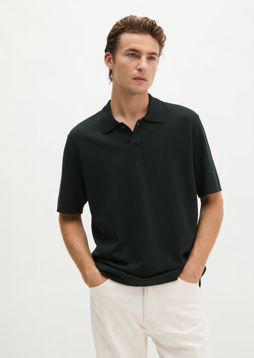 Regular knit polo shirt — Dark Navy