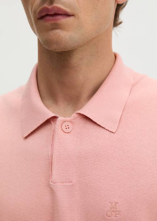 Regular knit polo shirt Rose Mauve in detail view
