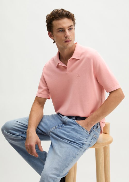 Regular knit polo shirt — Rose Mauve