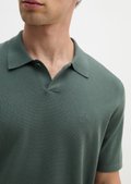 MANOF 【マノフ】 KNIT POLO TOPS Regular knit polo shirt made from pure organic cotton - gray