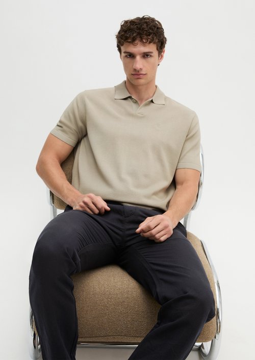Regular knit polo shirt — Grey Kit