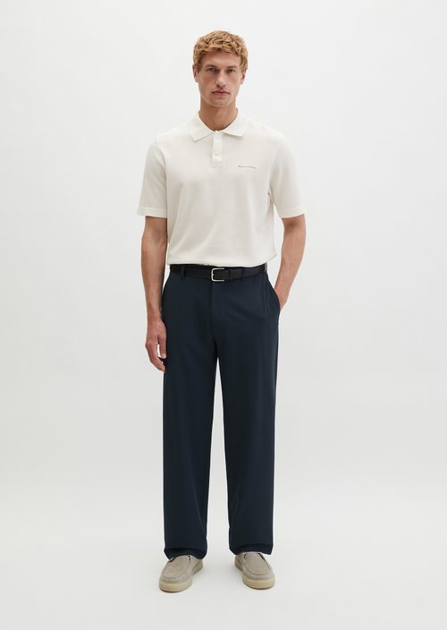 Knitted polo shirt DFB Travel Collection — Silky White