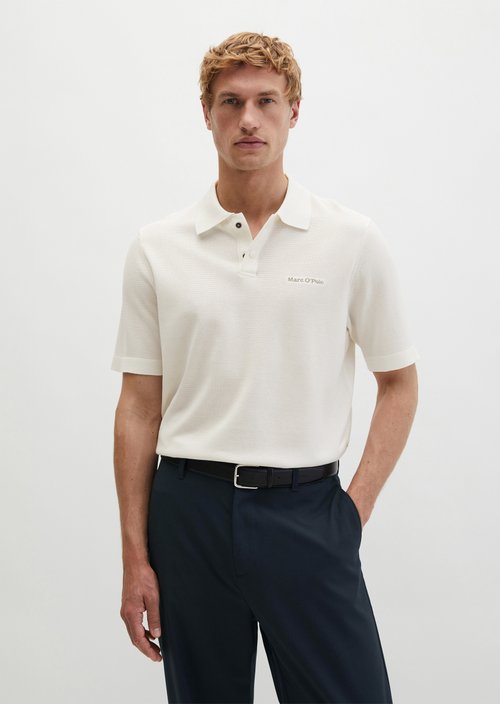 Knitted polo shirt DFB Travel Collection — Silky White