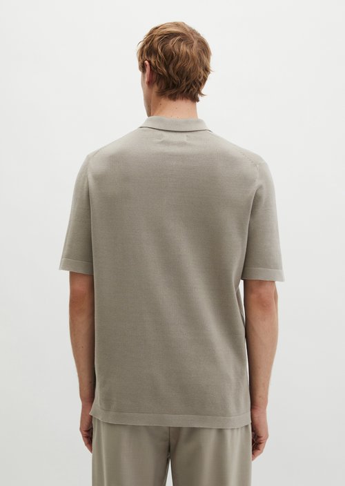 Knitted polo shirt DFB Travel Collection — Frozen Taupe