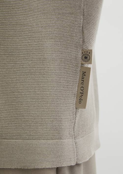 Strick-Poloshirt DFB Travel Collection Frozen Taupe in Detailansicht