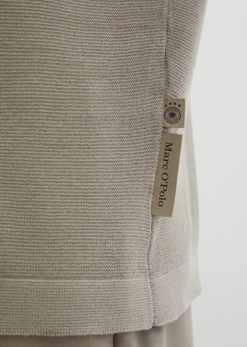 Knitted polo shirt DFB Travel Collection — Frozen Taupe