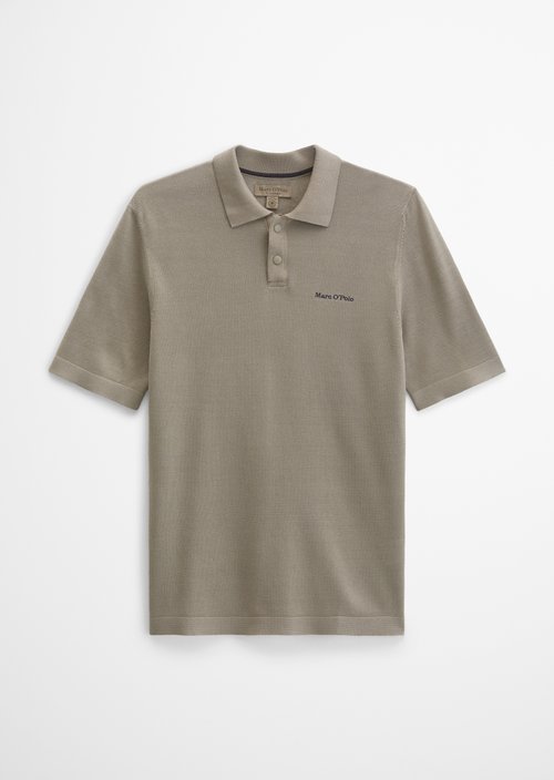 Knitted polo shirt DFB Travel Collection — Frozen Taupe