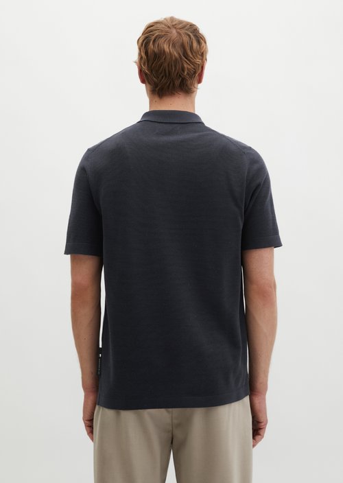 Knitted polo shirt DFB Travel Collection — Deep Night Blue