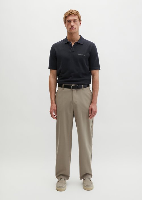 Knitted polo shirt DFB Travel Collection — Deep Night Blue