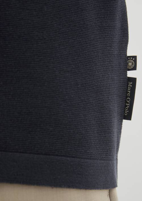 Strick-Poloshirt DFB Travel Collection Deep Night Blue in Detailansicht