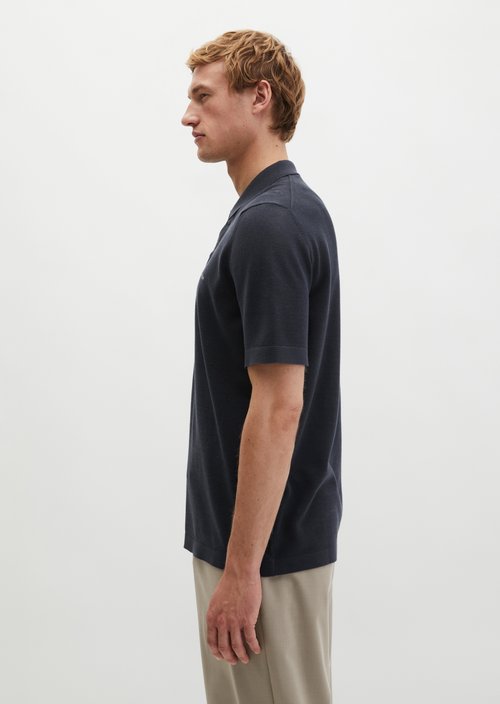 Knitted polo shirt DFB Travel Collection — Deep Night Blue