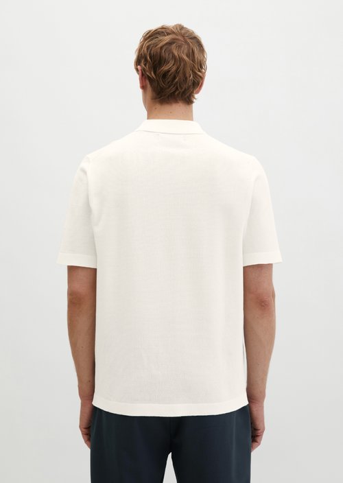 Knitted polo shirt Travel Collection — Silky White