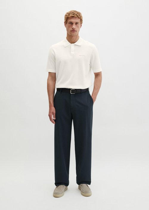 Knitted polo shirt Travel Collection — Silky White