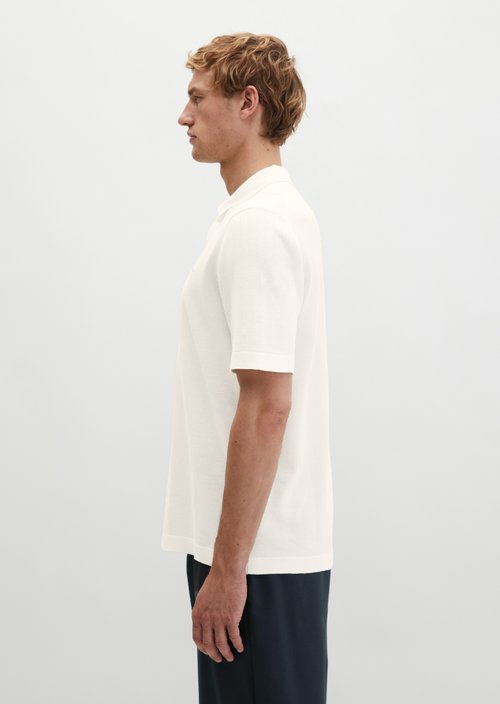 Knitted polo shirt Travel Collection — Silky White