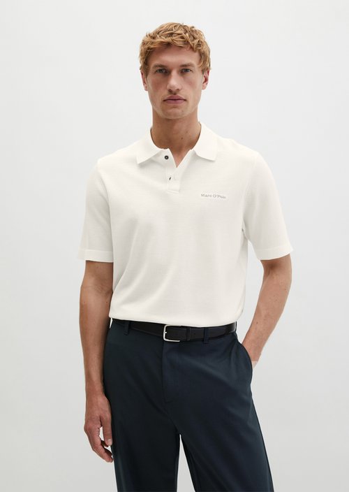 Knitted polo shirt Travel Collection — Silky White