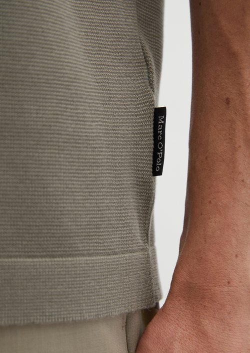 Knitted polo shirt Travel Collection — Frozen Taupe