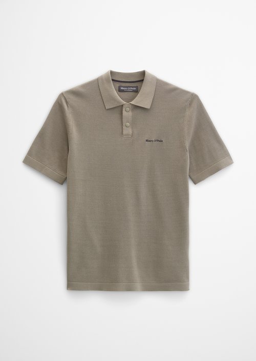 Knitted polo shirt Travel Collection — Frozen Taupe