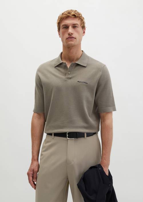 Polo en tricot Travel Collection Frozen Taupe en vue de face