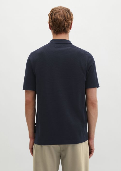 Knitted polo shirt Travel Collection — Deep Night Blue