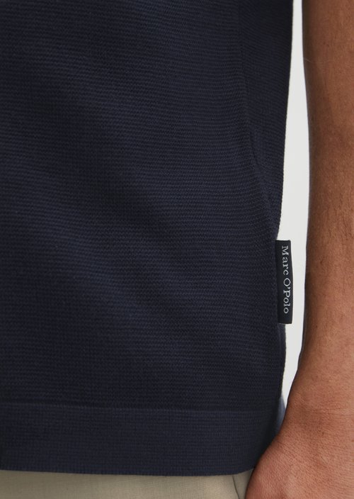 Knitted polo shirt Travel Collection — Deep Night Blue
