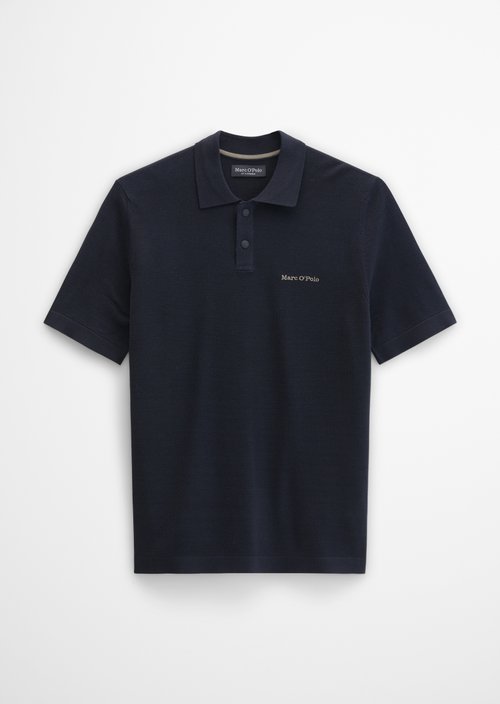 Knitted polo shirt Travel Collection — Deep Night Blue