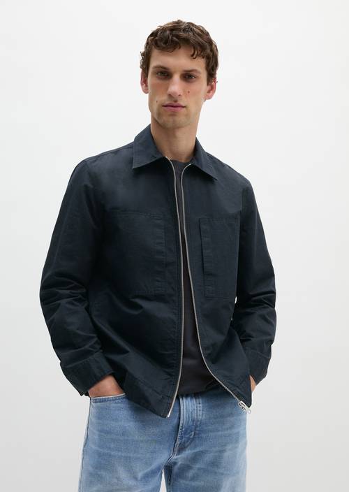 Zipper-Overshirt Dark Navy in Frontalansicht