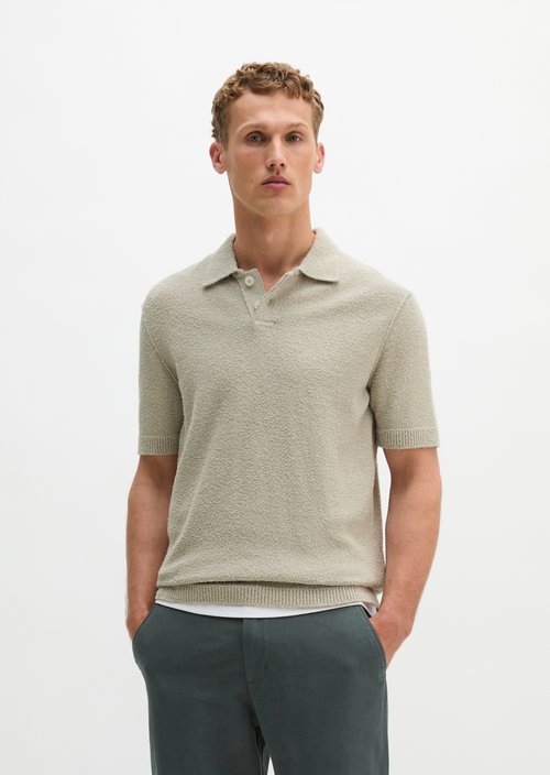 Bouclé polo shirt regular — Grey Kit