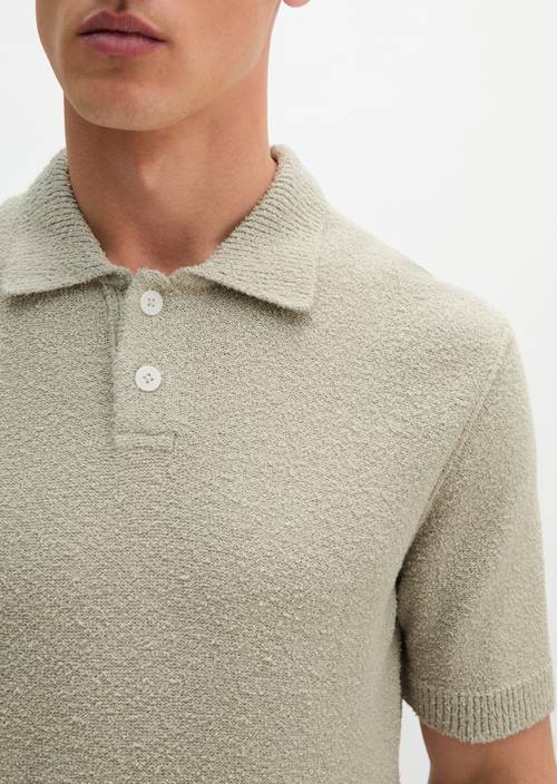 Bouclé polo shirt regular Grey Kit in detail view