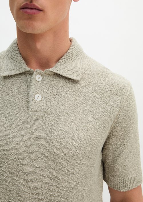 Bouclé polo shirt regular — Grey Kit
