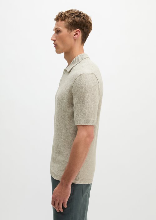 Bouclé polo shirt regular — Grey Kit