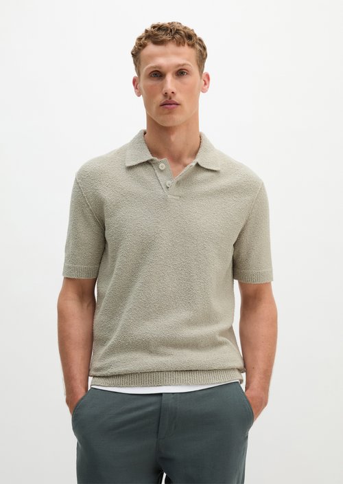 Bouclé polo shirt regular — Grey Kit