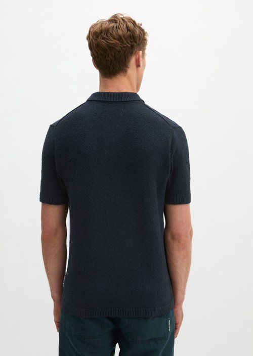 Bouclé polo shirt regular — Dark Navy