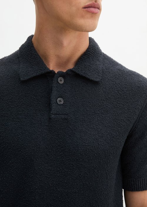 Bouclé polo shirt regular — Dark Navy