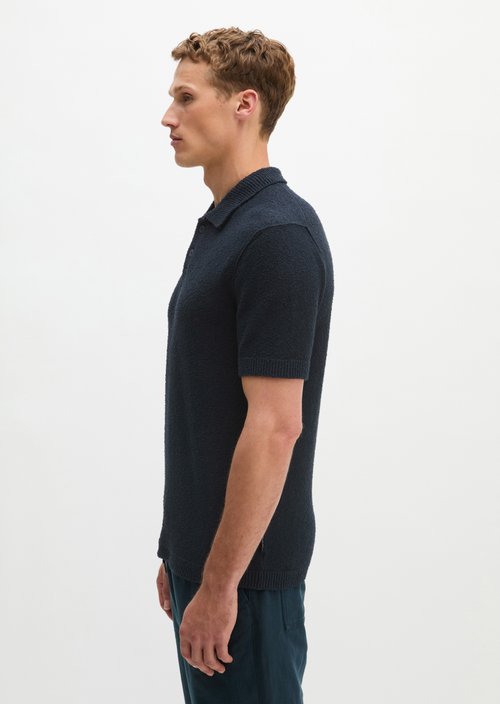 Bouclé polo shirt regular — Dark Navy