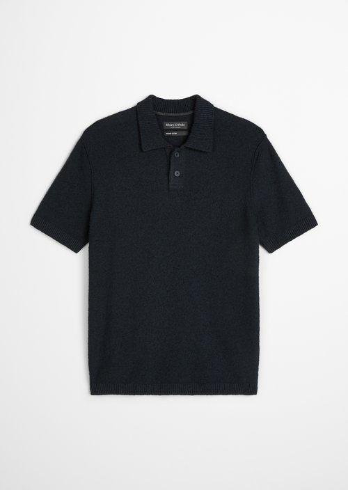 Bouclé polo shirt regular — Dark Navy