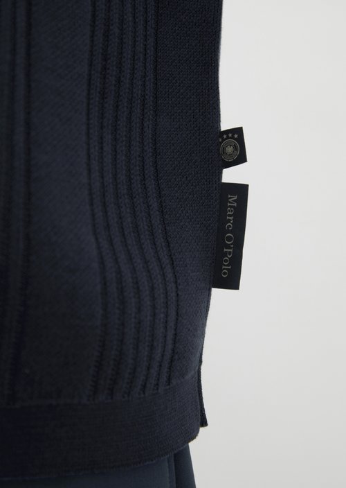 Short sleeve fine knit shirt DFB Travel Collection — Deep Night Blue