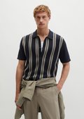 Short sleeve fine knit shirt DFB Travel Collection made from pure