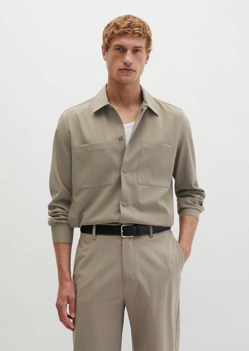 Overshirt DFB Travel Collection Frozen Taupe in front view