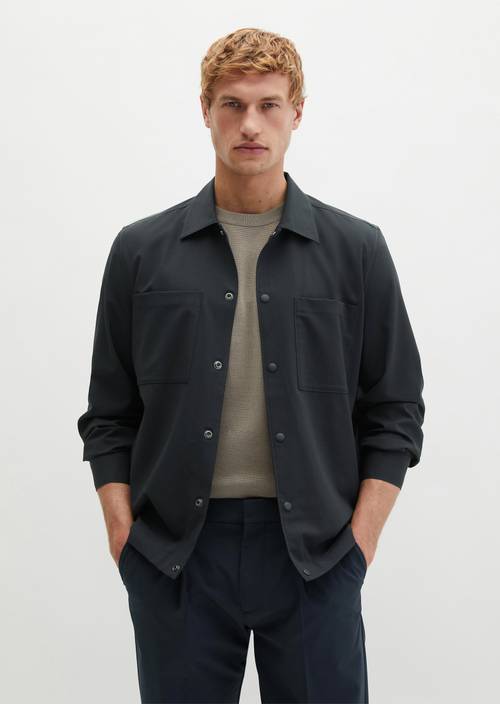 Overshirt Travel Collection Deep Night Blue in front view