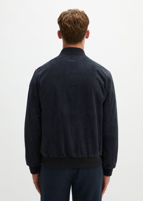 Leather jacket regular — Dark Navy (alternate view)
