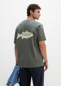 T-shirt loose with fish back print - gray | Short sleeve | MARC O'POLO