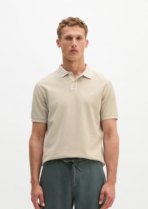 Polo shirt piqué regular garment-dyed — Grey Kit