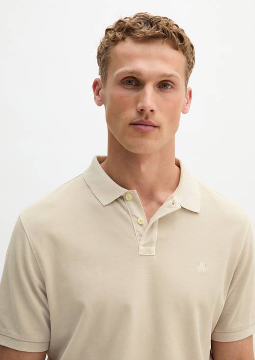 Polo shirt piqué regular garment-dyed Grey Kit in front view