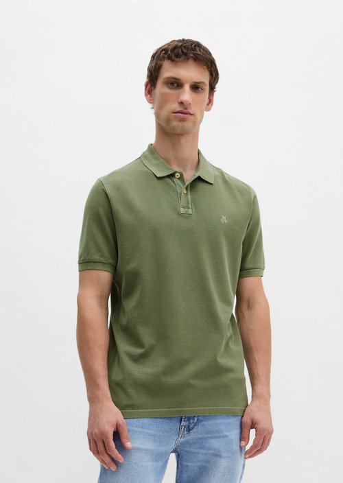 Polo shirt piqué regular garment-dyed — Sage Green