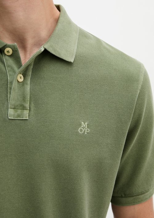 Polo shirt piqué regular garment-dyed — Sage Green