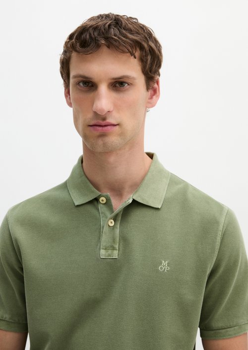 Polo shirt piqué regular garment-dyed — Sage Green