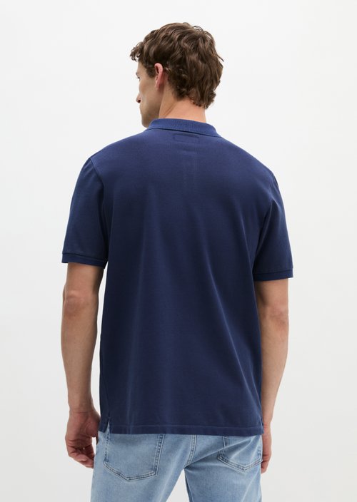 Polo shirt piqué regular garment-dyed — Iris Ink
