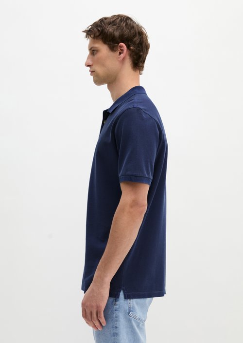 Polo shirt piqué regular garment-dyed — Iris Ink